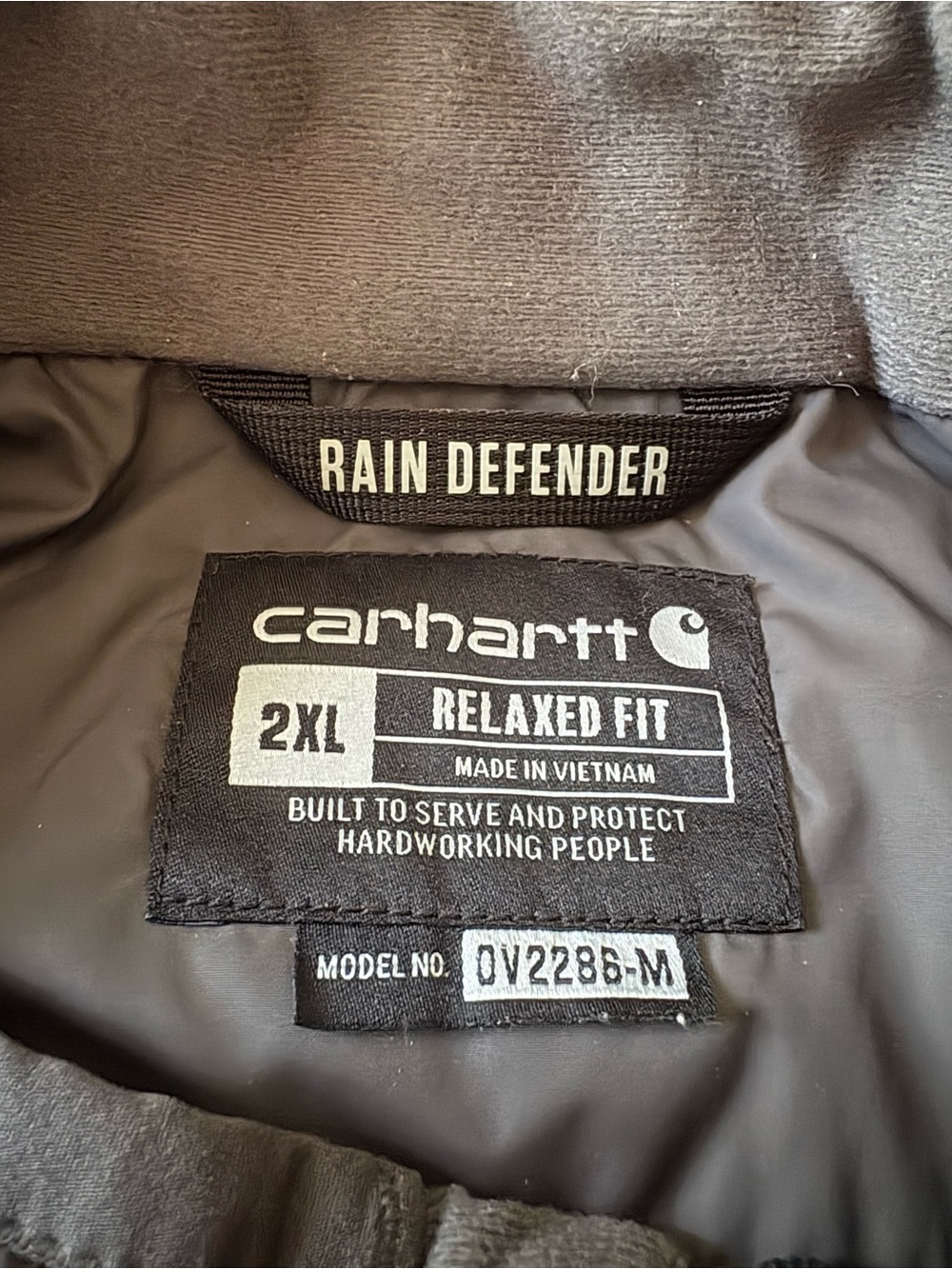 Carhartt Rain Defender Men's Quilted & Insulated Lightweight Vest - Gray - Picture 3 of 3